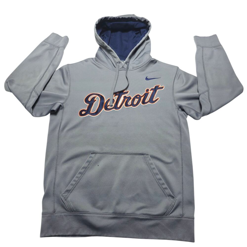 Nike Therma-Fit Detroit Tigers Pullover Hoodie Men's Small Grey MLB Baseball